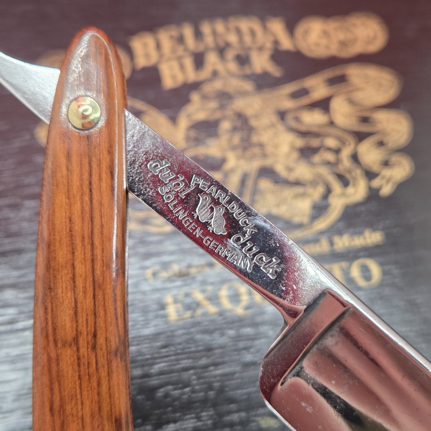 13/16 Dubi Duck Golden Edge, Solingen Straight Razor. Restored