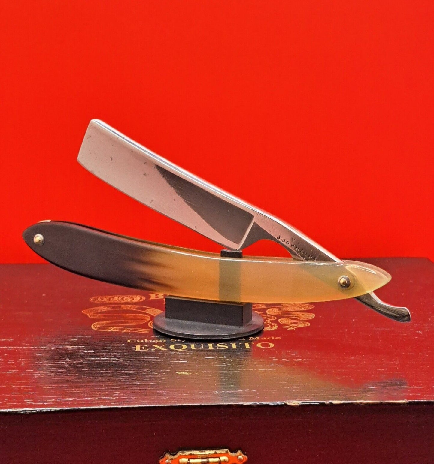 13/16 J. JOHNSON, Hollow Straight Razor. Shave Ready