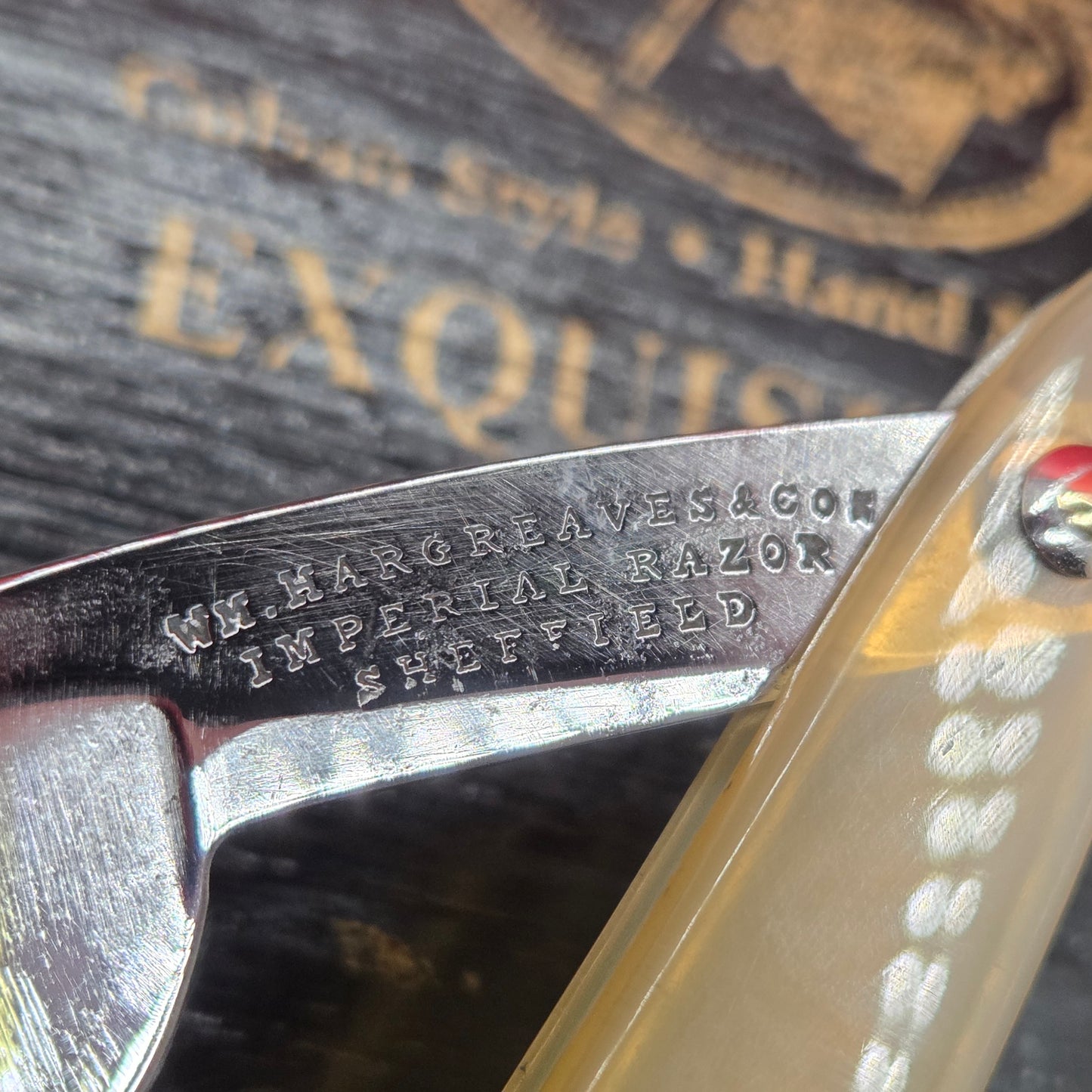 7/8 Wm Hargreaves & Co. Imperial Razor. Engraving. Shave ready