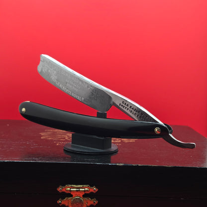 13/16 Oak Razor Works, Sheffield Razor. Acid Etching. Shave Ready.