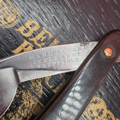 7/8 Manhattan Cutlery Co. The Celebrated Hollow Ground. Shave Ready.