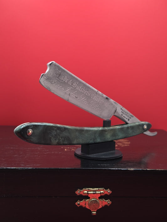 Vintage/Antique 13/16+  Wade & Butcher, Fine India Steel Etching. Shave ready.