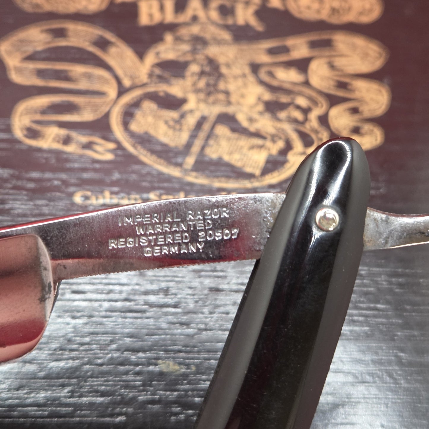 13/16 Warranted, Imperial Razor. Etching. Shave ready