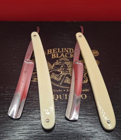 Gent Set. Richard Toilet's Saloo Sheffield Straight Razors with case. Shave ready.
